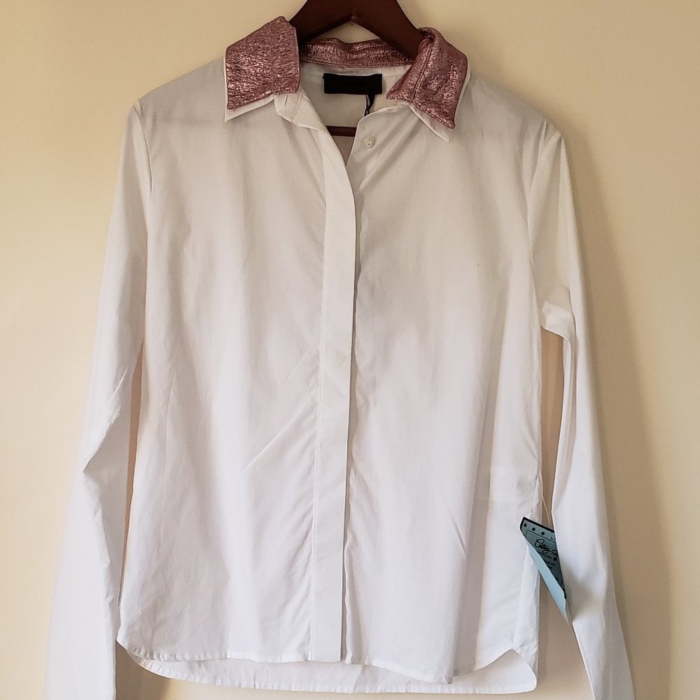 New - "JO NO FUI" White Button-down Shirt SIZE 42